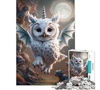 Puzzle per adulti da 1000 pezzi con unicorno drago e gufo ibrido giochi educativi giocattoli ottimi regali e giocattoli un'opera d'arte (dimensioni 38x26cm)