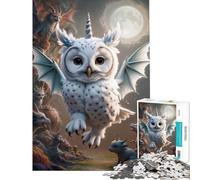 Puzzle per adulti da 1000 pezzi con unicorno drago e gufo ibrido gioco educativo e stimolante ideale per divertirsi in famiglia (dimensioni 38x52cm)