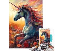 Puzzle per adulti da 1000 pezzi con unicorno e cavallo tema fantasy gioco educativo e stimolante ideale per il relax e il miglioramento della memoria perfetto come regalo di compleanno (50x75cm)