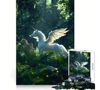 Puzzle per adulti da 1000 pezzi con unicorno e drago nella foresta, ideale per stimolare la memoria e regalare un'esperienza di gioco di qualità (38x52cm)