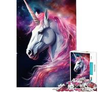 Puzzle per adulti da 1000 pezzi con unicorno nello spazio e stelle ideale per stimolare la mente e ridurre lo stress perfetto per donne dai 14 anni in su (38x26cm)