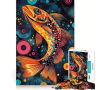 Puzzle per adulti da 1000 pezzi con un'immagine di una trota dai colori vivaci e audaci,decorazione perfetta per spunti creativi,gioco di abilità mentale,divertimento spensierato,decorazione natalizia