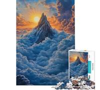 Puzzle per adulti da 1000 pezzi con vetta di montagna al tramonto ideale per compleanno Natale decorazione per la casa giocattolo decorativo da parete adatto a partire dai 14 anni 38x26cm