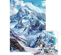 Puzzle per adulti da 1000 pezzi con vetta innevata decorazione per la casa gioco impegnativo regalo per amici e familiari (38x52cm)