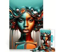 Puzzle per adulti da 1000 pezzi con vibrante ritratto africano,gioco di logica,taglio di precisione,bordi lisci,regalo perfetto per riunioni di famiglia (38x52cm)