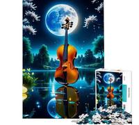 Puzzle per adulti da 1000 pezzi con violino in vetro e paesaggio gioco educativo e stimolante per tutta la famiglia ideale come idea regalo (dimensioni 38x26cm)