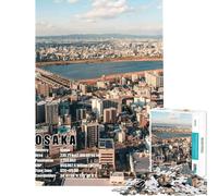Puzzle per adulti da 1000 pezzi con vista aerea del paesaggio urbano di Osaka Gioco interattivo per adulti che migliora la memoria compleanni e Natale (dimensioni 50x75cm)