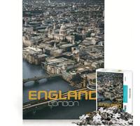 Puzzle per adulti da 1000 pezzi con vista aerea dello skyline di Londra gioco interattivo attività per famiglie idea regalo con Babbo Natale 38x52cm