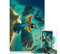 Puzzle per adulti da 1000 pezzi con vista di un'ara su un'isola tropicale, taglio preciso, gioco cognitivo, rilassante, decorazione natalizia da parete (38x52cm)