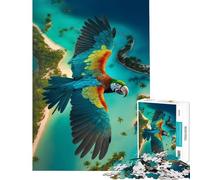 Puzzle per adulti da 1000 pezzi con vista di un'ara tropicale su un'isola gioco educativo e stimolante per tutta la famiglia ideale come regalo di compleanno (dimensioni 38x52cm)