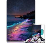 Puzzle per adulti da 1000 pezzi con vista notturna sulla spiaggia e sulla Via Lattea, giochi educativi, decorazione per la casa, adatti per la decorazione del desktop (dimensioni 75x50cm)