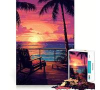 Puzzle per adulti da 1000 pezzi con vista sul balcone delle Hawaii,pixel,gioco di precisione,sfida mentale,regalo di compleanno divertente (38x52cm)