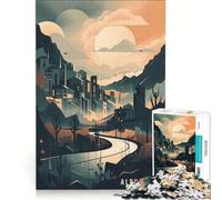 Puzzle per adulti da 1000 pezzi con vista sulla città di Albuquerque, gioco divertente, rilassante e stimolante per la mente, ideale come regalo per la lista dei desideri con Babbo Natale 50x75cm
