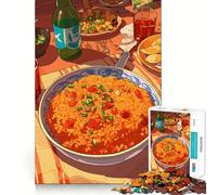 Puzzle per adulti da 1000 pezzi con vivace illustrazione di cibo e festa, taglio preciso, gioco cognitivo, giocattolo per il relax, decorazione natalizia da parete (38x26cm)