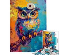 Puzzle per adulti da 1000 pezzi con vivace illustrazione di un gufo gioco educativo giocattolo didattico regalo per donne e uomini (dimensioni 38x26cm)