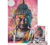 Puzzle per adulti da 1000 pezzi con vivaci immagini di Buddha - Gioco pratico per le vacanze a casa antistress collezione d'artista belle arti (38x26cm)