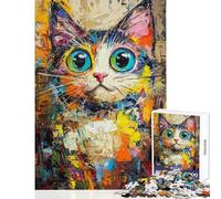 Puzzle per adulti da 1000 pezzi con vivaci immagini di gatti - Gioco pratico per le vacanze a casa antistress collezione d'artista belle arti (50x75cm)