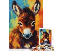 Puzzle per adulti da 1000 pezzi con vivaci ritratti di asini gioco per famiglie gara di velocità manuale attività divertenti da fare a casa (dimensioni 38x52cm)