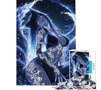 Puzzle per adulti da 1000 pezzi con volpe a nove code e ragazza arte digitale Gioco interattivo per adulti decorazione perfetta compleanno e Natale (dimensioni 38x52cm)