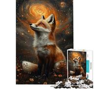 Puzzle per adulti da 1000 pezzi con volpe che osserva il cosmo Gioco di logica e analisi ideale come decorazione da parete compleanno e Natale (dimensioni 38x26cm)