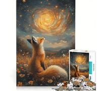 Puzzle per adulti da 1000 pezzi con volpe che osserva una galassia, gioco pratico, difficile e stimolante, ideale come regalo per tutta la famiglia 50x75cm