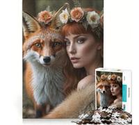 Puzzle per adulti da 1000 pezzi con volpe e capelli rossi decorazione da parete sfida impegnativa da completare ideale come regalo per tutta la famiglia 38x26cm