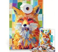 Puzzle per adulti da 1000 pezzi con volpe e carta igienica in testa gioco educativo decorazione per la casa per rafforzare l'amore tra le coppie 50x75cm
