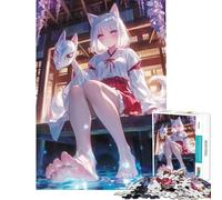 Puzzle per adulti da 1000 pezzi con volpe mascherata e sacerdotessa gioco educativo e stimolante per tutta la famiglia ideale come idea regalo (dimensioni 50x75cm)