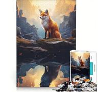 Puzzle per adulti da 1000 pezzi con volpe nel bosco gioco per famiglie antistress compleanno e Natale 50x75cm