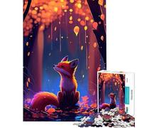 Puzzle per adulti da 1000 pezzi con volpe nella foresta incantata Gioco avvincente per coltivare la pazienza attività manuale decorazione da parete regalo per donne e uomini (dimensioni 38x26cm)