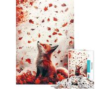 Puzzle per adulti da 1000 pezzi con volpe rossa autunnale Gioco antistress da 1000 pezzi per il divertimento in famiglia Gioco stimolante e divertente (38x26cm)