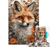 Puzzle per adulti da 1000 pezzi con volpe rossa in una foresta primaverile Puzzle antistress per adulti di difficoltà elevata utile per l'esercizio mentale (dimensioni 50x75cm)