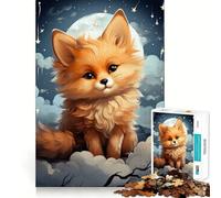Puzzle per adulti da 1000 pezzi con volpe rossa,incastro perfetto,arte,gioco intelligente,gioco lento,regalo di Natale (50x75cm)