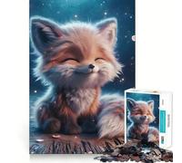 Puzzle per adulti da 1000 pezzi con volpe sorridente e disegno finemente ritagliato,divertente per risolvere problemi,per momenti di relax,decorazione natalizia da parete 38x52cm