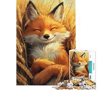 Puzzle per adulti da 1000 pezzi con volpe sorridente nel grano ideale per adolescenti perfetto per passare il tempo durante le vacanze come regalo di compleanno o di Natale 38x26cm