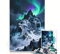 Puzzle per adulti da 1000 pezzi con volti di montagne urlanti e aurora boreale giocattolo educativo antistress collezione d'artista opera d'arte 38x26cm