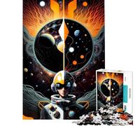 Puzzle per adulti da 1000 pezzi con volto astratto nello spazio rompicapo per ragazzi divertente e spiritoso un ottimo regalo per gli appassionati di videogiochi (dimensioni 38x52cm)