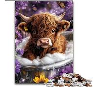 Puzzle per adulti da 1000 pezzi con Yak che fa il bagno Puzzle in legno impegnativo per adolescenti, perfetto come decorazione per la casa o come regalo Dimensioni: 50x75cm
