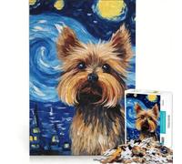 Puzzle per adulti da 1000 pezzi con Yorkshire Terrier e stelle giocattolo educativo ideale per passare il tempo durante le vacanze regalo per amici e familiari 50x75cm