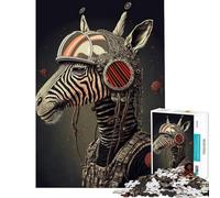 Puzzle per adulti da 1000 pezzi con zebra e astronauta Aiuta ad allenare la mente Un'opera d'arte rilassante Gioco per ragazzi dai 14 anni in su 50x75cm