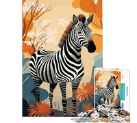 Puzzle per adulti da 1000 pezzi con zebra nella foresta Divertimento a casa regalo di compleanno giochi rilassanti per maggiori di 14 anni del puzzle 38x52cm