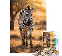 Puzzle per adulti da 1000 pezzi con zebra nella savana Un gioco avvincente per sviluppare la pazienza un'attività pratica da fare a casa Decorazione da parete (38x26cm)