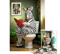 Puzzle per adulti da 1000 pezzi con zebra sul water gioco rompicapo giocattolo avvincente per coltivare la pazienza idea regalo decorazione perfetta (dimensioni 38x26cm)