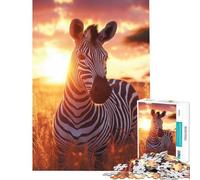Puzzle per adulti da 1000 pezzi con zebra tramonto e armonia giocattolo educativo per l'apprendimento e il divertimento in famiglia (dimensioni 38x26cm)
