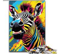 Puzzle per adulti da 1000 pezzi con zebre colorate, gioco interattivo per adulti, regalo per famiglie, sfida per la mente (dimensioni: 26x38cm)