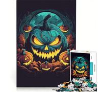 Puzzle per adulti da 1000 pezzi con zucca di Halloween, gioco impossibile, migliora la memoria, con pezzi di forma casuale completamente ad incastro 50x75cm