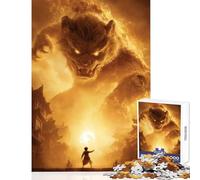 Puzzle per adulti da 1000 pezzi confronto tra bestie infuocate nella città antica giocattoli fai da te fantastici regali e giocattoli giochi rilassanti con pezzi completamente interconnessi