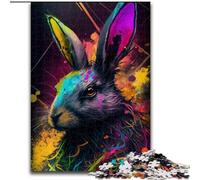 Puzzle per adulti da 1000 pezzi, coniglietto pasquale colorato, in legno, regalo perfetto per bambini dai 14 anni in su, 50x75cm, rompicapo stimolante, giocattolo rilassante per adolescenti