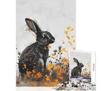 Puzzle per adulti da 1000 pezzi coniglio dipinto in un campo giocattolo educativo regalo per donne e uomini gioco rompicapo allena il cervello e le mani dimensioni 50x75cm