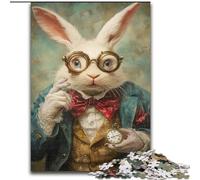 Puzzle per adulti da 1000 pezzi, coniglio nobile, giocattoli educativi, ideale come regalo per tutta la famiglia, dai 14 anni in su dimensioni 26x38cm